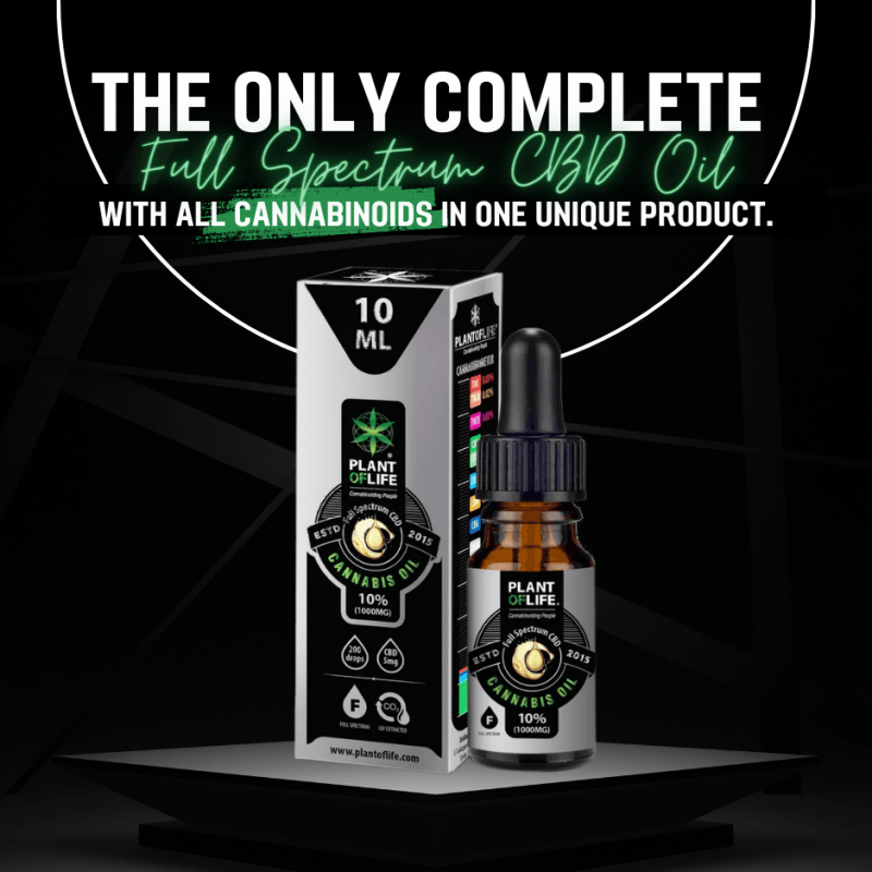 10% Vollspektrum CBD-Öl 10ml von Plant of Life – 1000mg CBD, Bio-Hanföl, GMP-zertifiziert