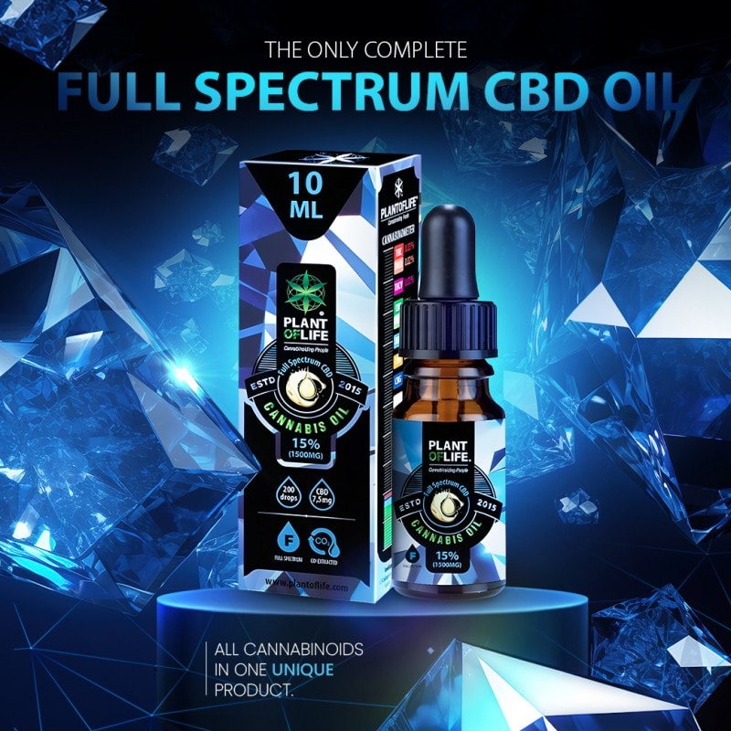 15% Vollspektrum CBD-Öl 10ml von Plant of Life – 1500mg CBD, Bio-Hanfsamenöl, GMP-zertifiziert