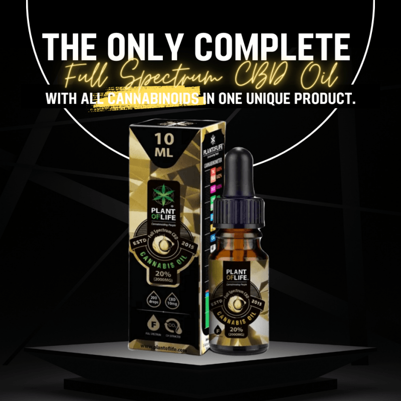 20% Vollspektrum CBD-Öl 10ml von Plant of Life – 2000mg CBD, Hanföl, GMP-zertifiziert