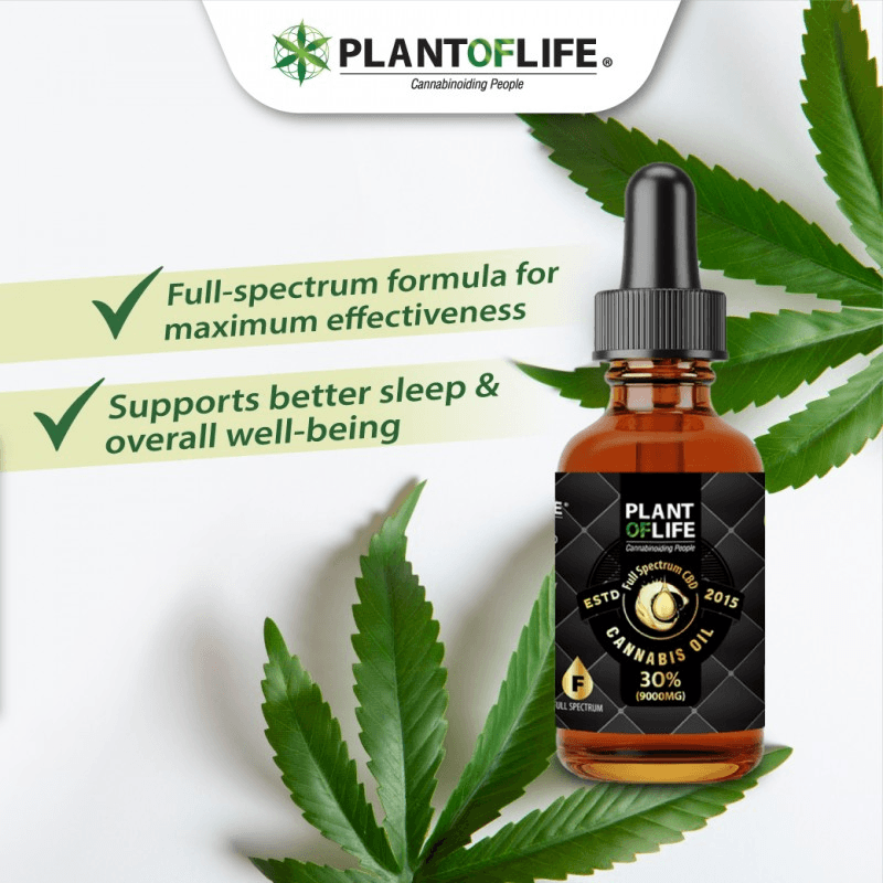 30% Vollspektrum Cannabis Sativa Öl von Plant of Life mit 9000mg CBD in 30ml – hochdosiertes Premium CBD Öl mit Hanf-Öl und natürlichem Vollspektrum-Hanfextrakt für ganzheitliches Wohlbefinden.