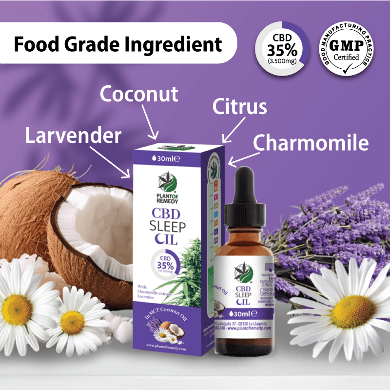 35% CBD Schlaföl 30ml in MCT-Kokosöl mit Kamille, Lavendel & Zitrus – biologisch, THC-frei, GMP-zertifiziert, Plant of Remedy