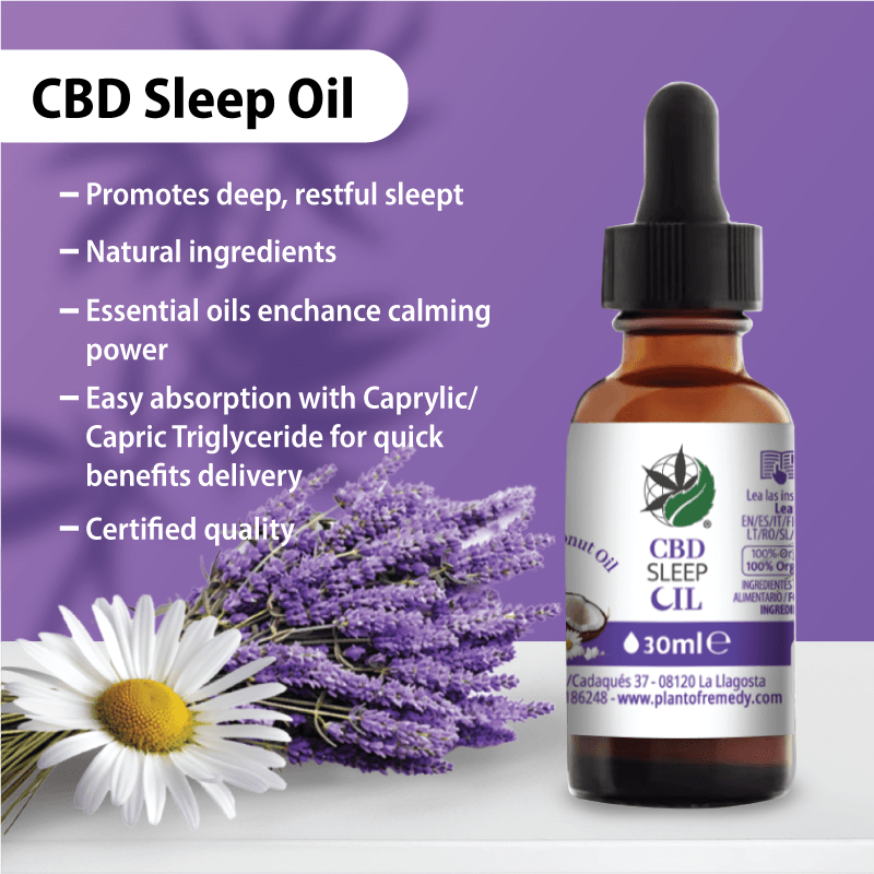 35% CBD Schlaföl 30ml in MCT-Kokosöl mit Kamille, Lavendel & Zitrus – biologisch, THC-frei, GMP-zertifiziert, Plant of Remedy