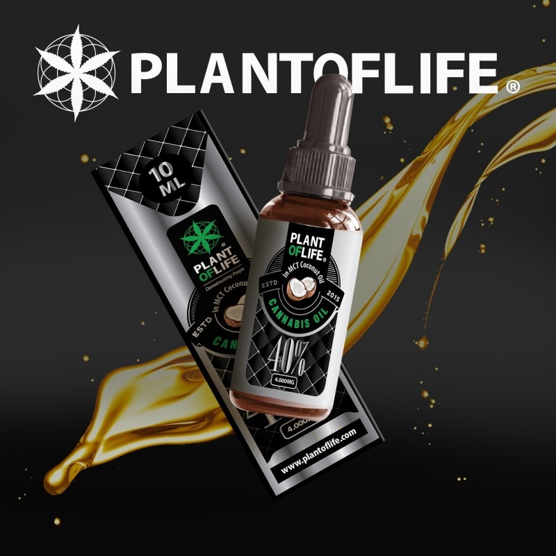 40% Vollspektrum CBD-Öl 10ml mit MCT-Kokosöl – Plant of Life, 200 Tropfen, 20mg CBD pro Tropfen, biologisch & GMP-zertifiziert