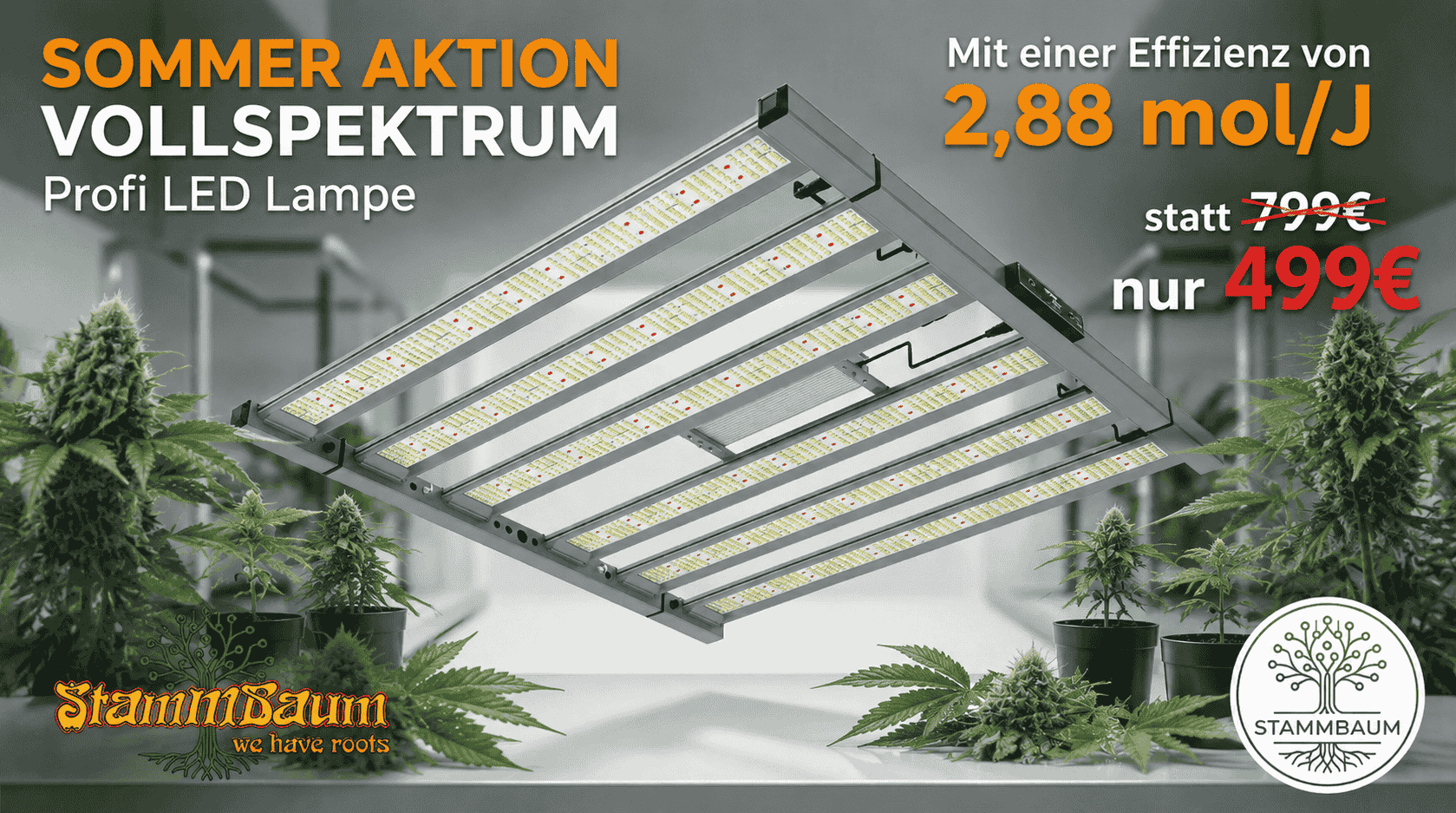 PureLED PRO LED Pflanzenlampe mit Vollspektrum für Indoor Growing