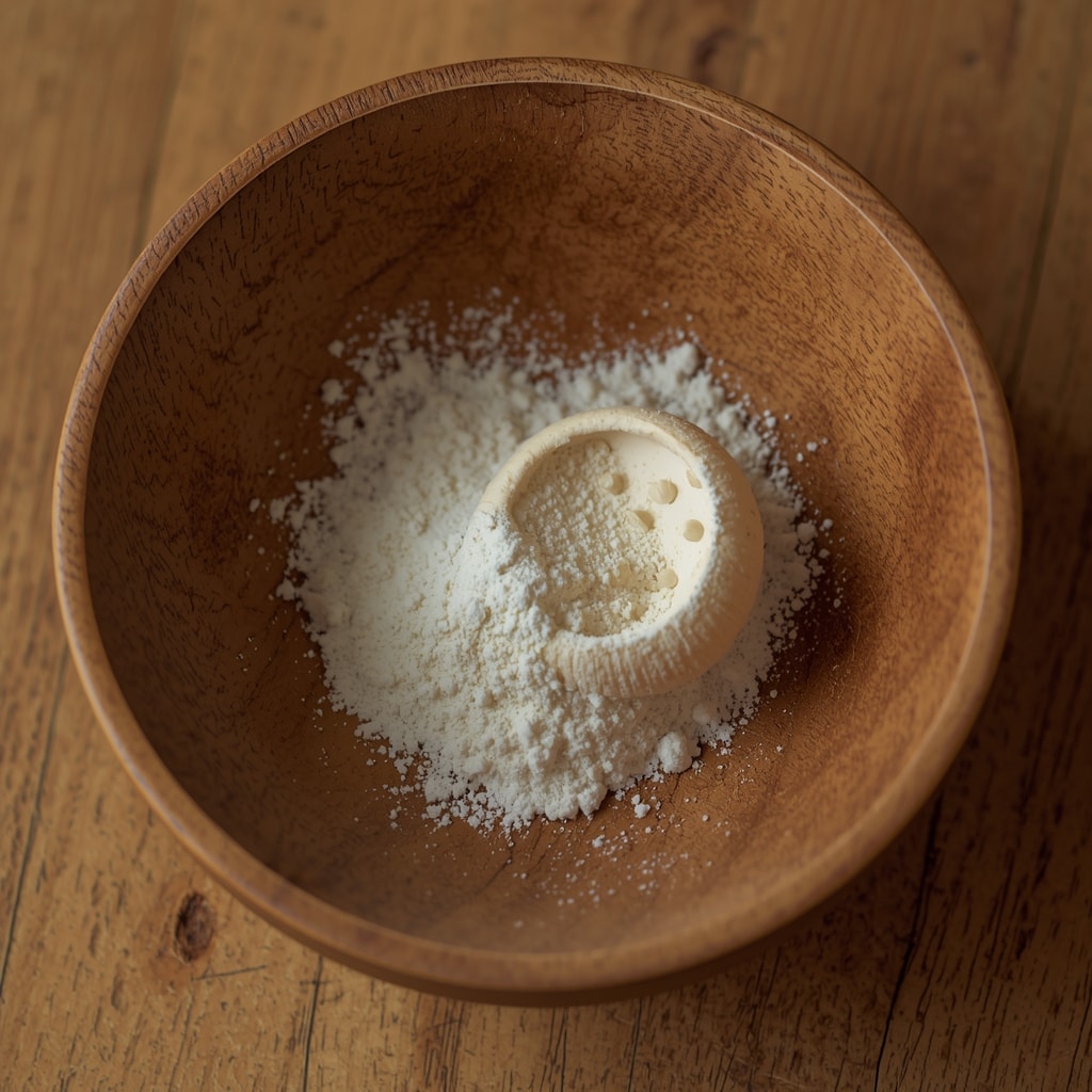 Fein gemahlenes Bio Löwenmähne Pulver – Hericium erinaceus, weiß-lichtes Pulver