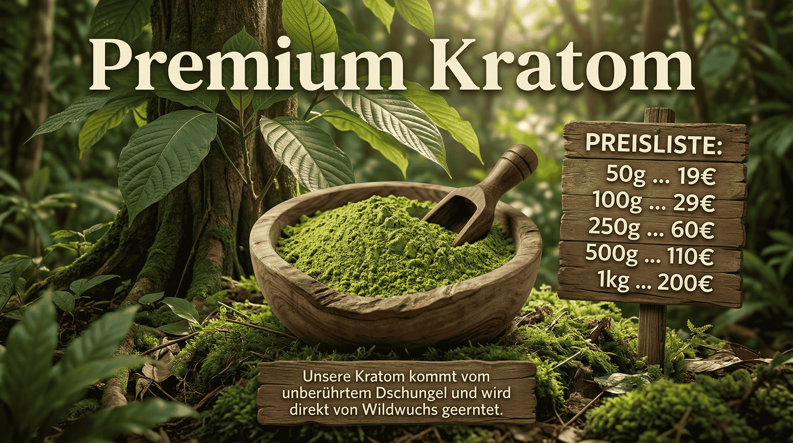 Borneo Kratom Pulver fein gemahlen