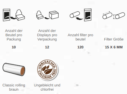 Brown Slim Filters 120