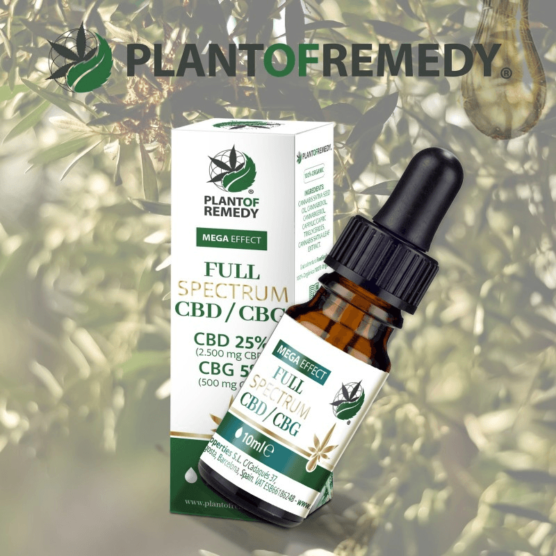 Vollspektrum Cannabis Sativa Öl mit 25% CBD und 5% CBG in 10ml Flasche von Plant of Life – Premium CBD Vollspektrumöl mit natürlichem Hanfextrakt