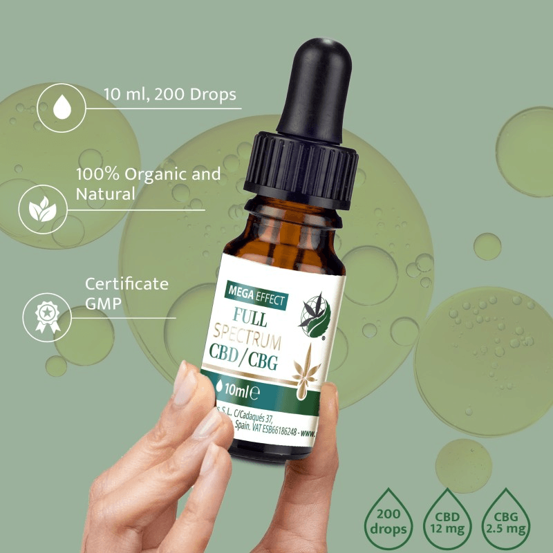 Vollspektrum Cannabis Sativa Öl mit 25% CBD und 5% CBG. Premium Hanfextrakt für natürliches Wohlbefinden – 10ml.