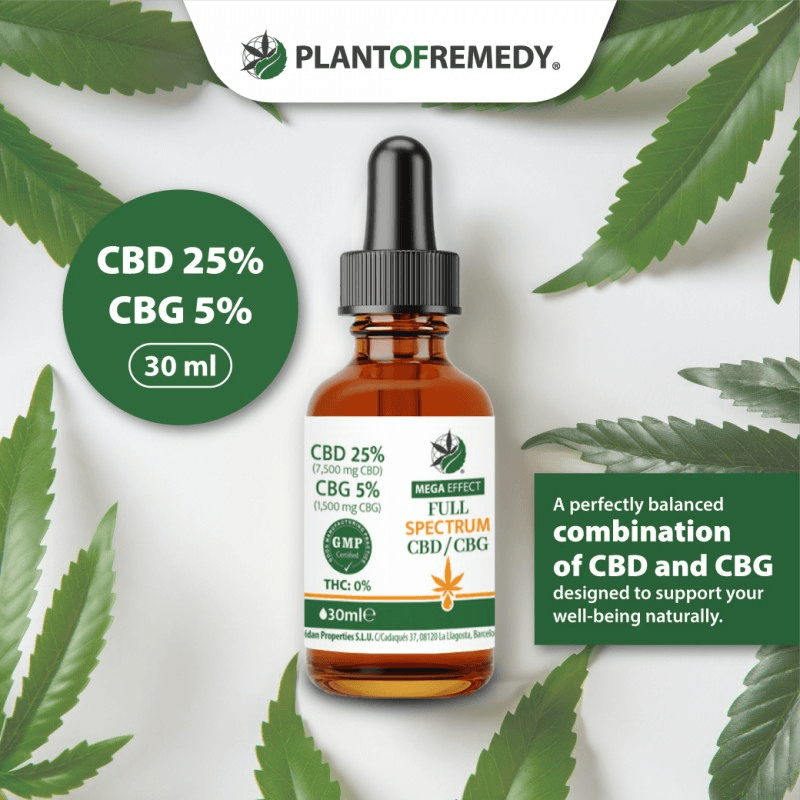 Vollspektrum Cannabis Sativa Öl mit 25% CBD und 5% CBG. Hochwertiges CBD-Öl für Balance und Entspannung – 30ml.